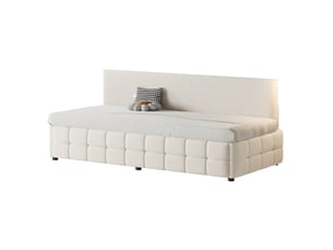Lit simple 90x200 cm coloris beige