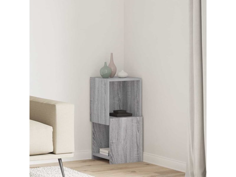  Meuble d'angle, meuble de rangement salon 30,5x30x65cm bois d'ingénierie gris sonoma  - Conforama B