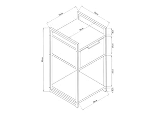 Table d'appoint panneau de particules métal 62 x 33 x 32 cm effet noyer noir 03_0010931