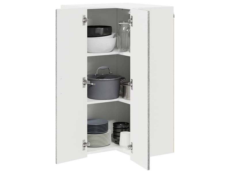 Meuble mural de cuisine, armoire d'angle cuisine porto gris sonoma 57x57x100cm - Conforama C