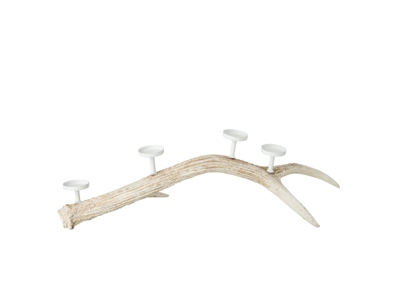  Chandelier ramure 4 têtes lior 65cm beige  - Conforama C