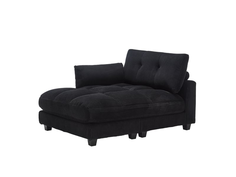Fauteuil relax cocon noir rayures douces accoudoirs roulés appuie-tête porte-gobelets poche latérale - Conforama D