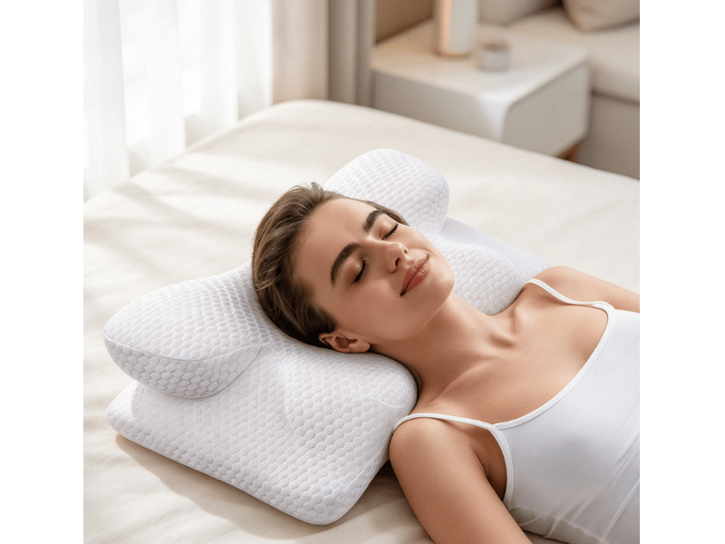  Oreiller ergonomique cervical, oreiller memoire forme, 60 x 34 x 1013cm,cervicales pour les dormeurs sur le côté, le dos et le ventre  - Conforama B