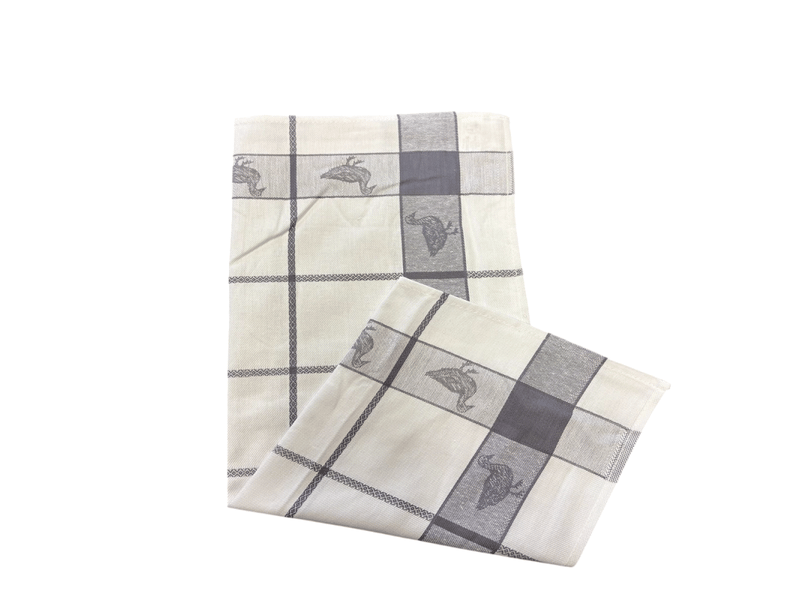  Lot de 6 torchons à carreaux motif canard rouge, bleu et gris 100% coton jacquard 50x70cm  - Conforama D