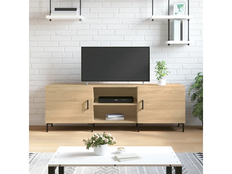  Meuble tv - banc tv - meuble de rangement chêne sonoma 150x30x50 cm bois d'ingénierie  - Conforama B