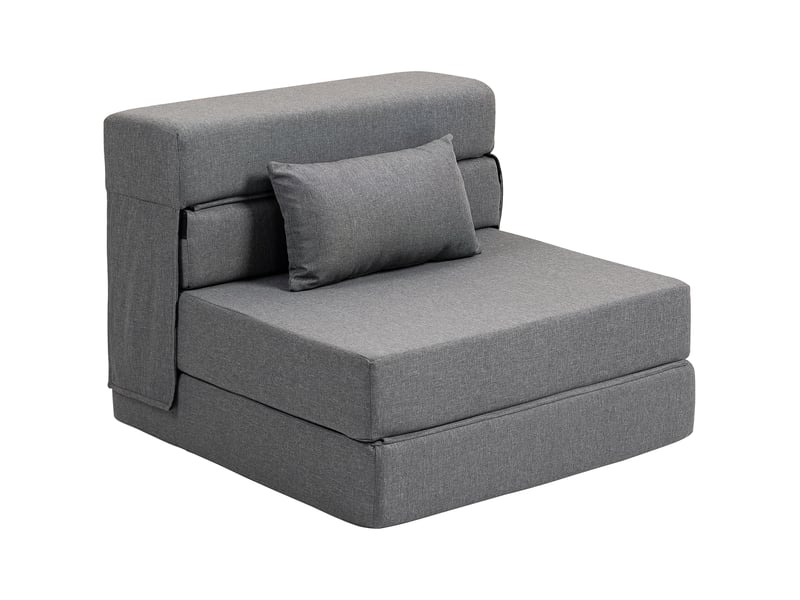  Fauteuil convertible 1 place fauteuil lit pliant, coussin inclus, pour invités, salon, petit espace, gris, charge 120 kg  - Conforama B