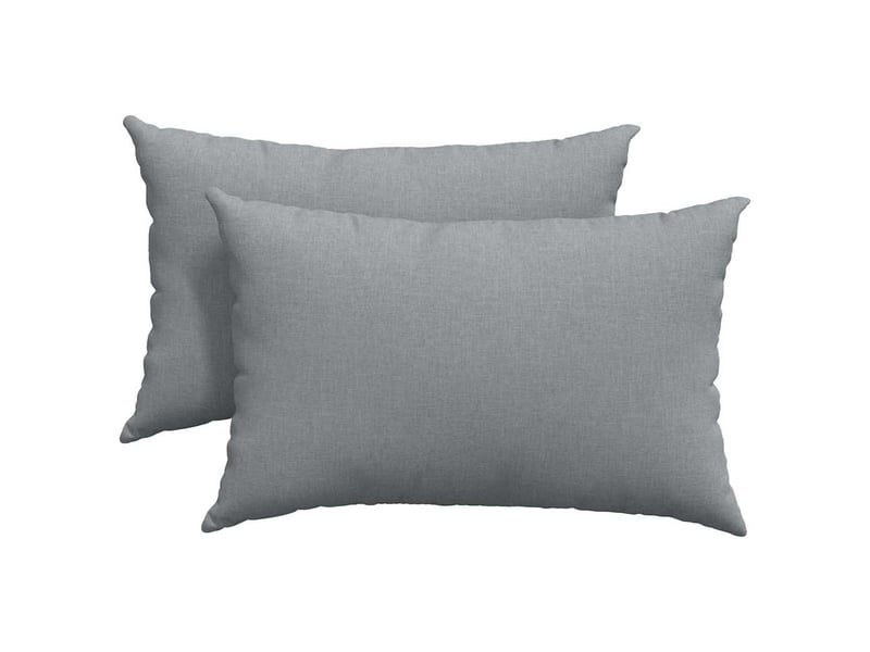  Lot de 2 coussins de canapé, coussins décoratifs tissu gris clair 60 x 40 cm cf58844  - Conforama A