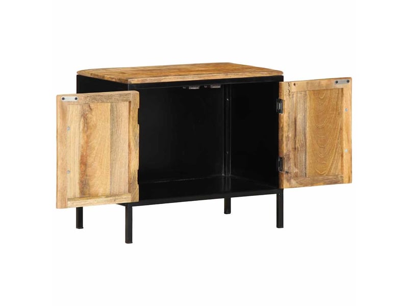  Table de chevet 2 pièces marron et noir 50 x 30 x 45 cm  - Conforama E