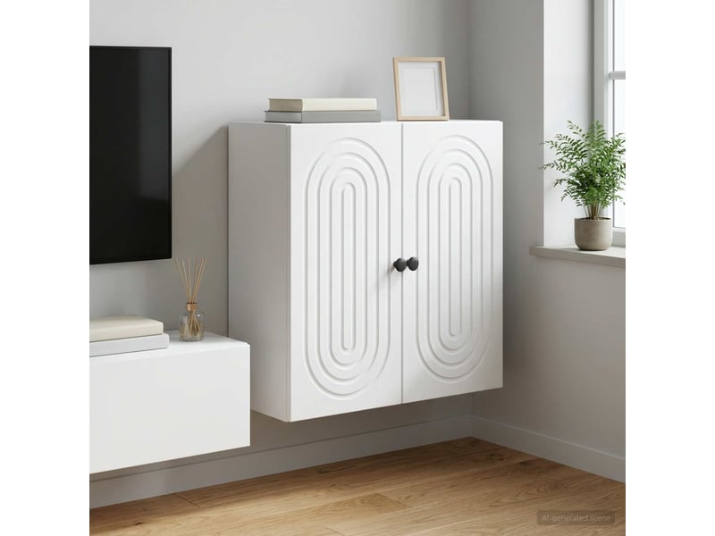 Armoire murale salon, meuble de rangement blanc 59 x 31 x 60 cm bois d'ingénierie shl1509  - Conforama B