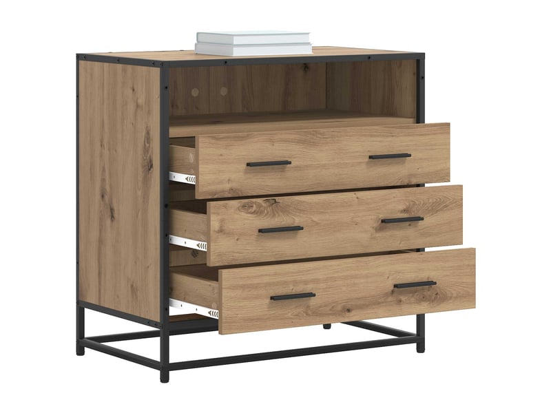  Armoire à tiroirs, commode 3-tiroir chêne artisanal 70x41x70 cm  - Conforama C