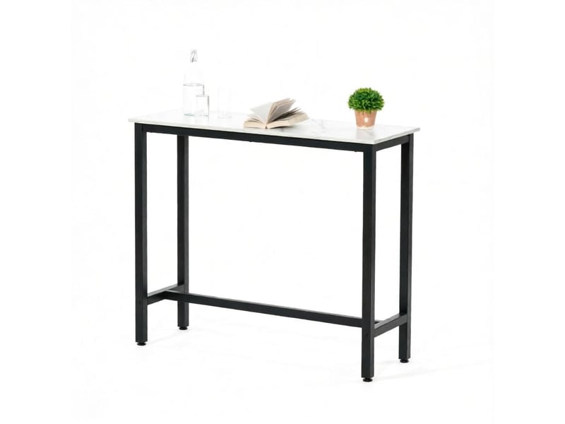 Table de bar mange-debout effet marbre blanc et noir 120 x 40 x 100 cm T5828P552798 - Conforama A