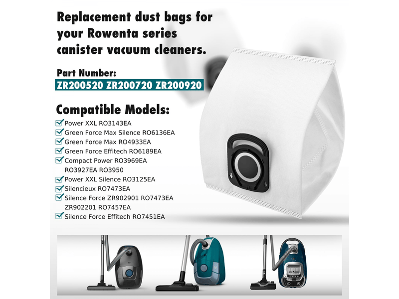  Lot de 10 sacs aspirateur compatibles rowenta compact power power xxl silence force  - Conforama B