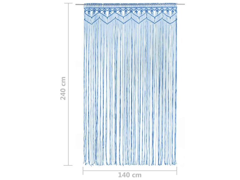  Rideau en macramé, rideau de porte bleu 140x240 cm coton cf43866  - Conforama E