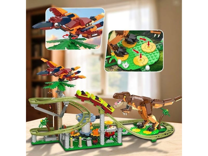  Jeu de construction parc dinosaure 1222 pieces 4 figurines vert 151498_AABAR89726_6_DROPFR - Conforama C