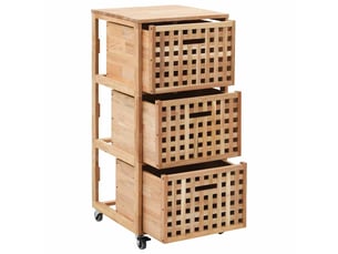 Armoire salle de bain, meuble de rangement 41x41x91 cm bois de noyer massif
