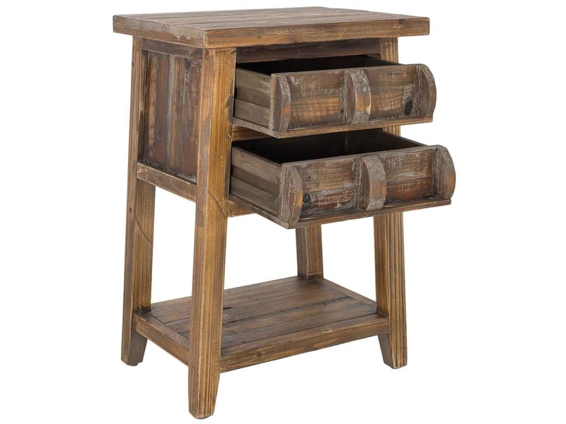  Table de chevet en bois marron 45x35x66 cm h  - Conforama E
