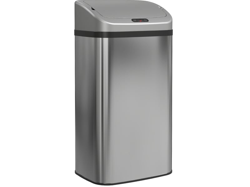  Poubelle à capteur tcqpz 48 l 33 x 25 x 69 cm ouverture automatique acier inoxydable argenté  - Conforama A