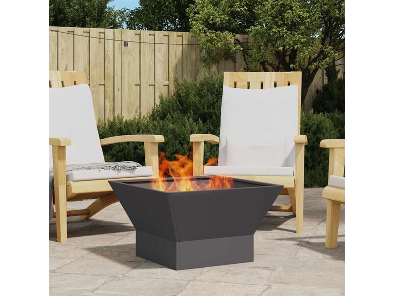  Brasero exterieur, foyer camping noir 60x60x35 cm acier patiné  - Conforama B