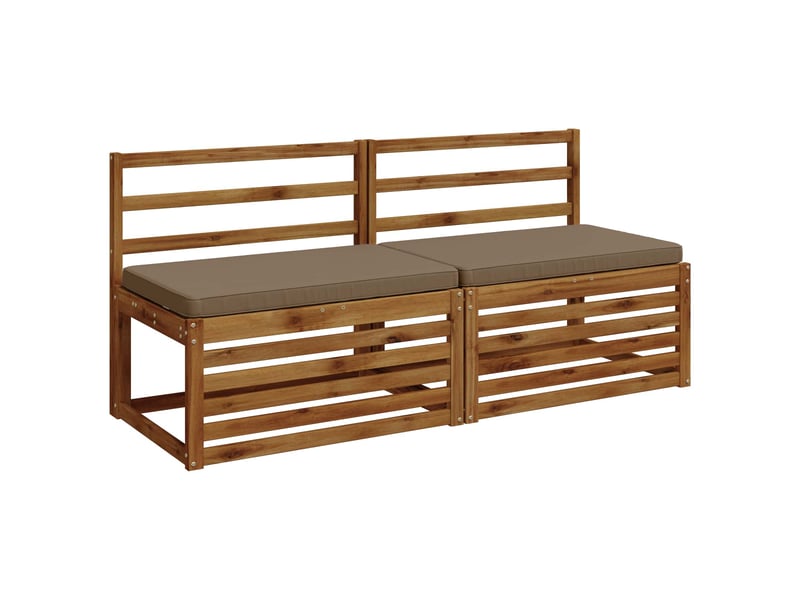  Lot de 2 coussins de banc, coussins d'assise vught 100 % polyester taupe cf58169  - Conforama C