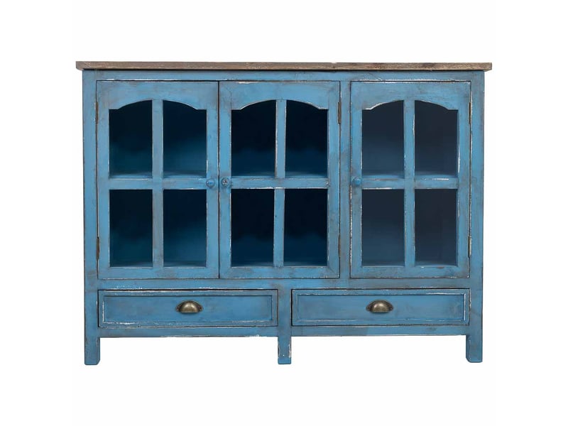  Buffet en bois bleu 120x40x88 cm h  - Conforama C