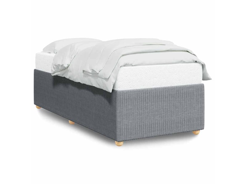  Lit simple- lit adulte -  cadre de lit sans matelas gris clair 80x200 cm tissu  - Conforama A