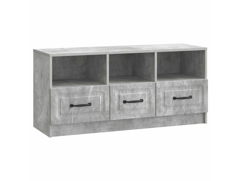  Meuble tv - banc tv - meuble de rangement gris béton 102 x 34,5 x 47 cm bois d'ingénierie  - Conforama A