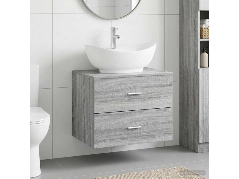  Ensemble de mobilier de salle de bain sonoma gris cf64710  - Conforama B