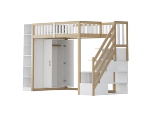 Lit mezzanine 90x200 cm Fay Lum coloris bicolore