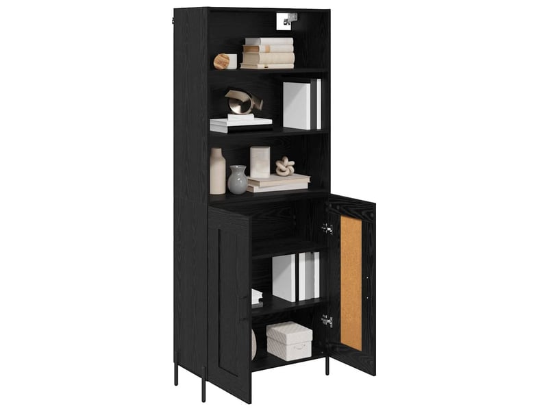  Buffet - haut armoire chêne noir 69,5 x 34 x 180 cm bois d'ingénierie  - Conforama C