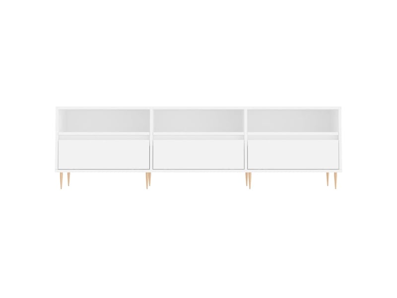  Meuble tv - banc tv - meuble de rangement blanc 150x30x44,5 cm bois d'ingénierie  - Conforama E