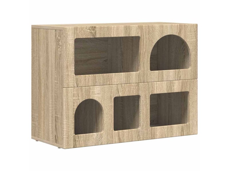  Buffet - bahut - meuble de rangement elst chêne sonoma 80,5 x 35 x 59 cm bois d'ingénierie  - Conforama A