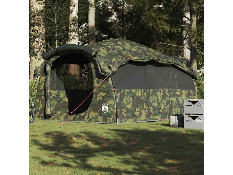 Tente de camping, tente familiale tunnel 6 personnes camouflage résistant à l'eau - Conforama B