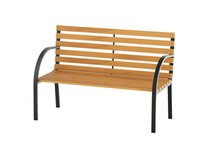 Banc de jardin 2 places en acier et bois de pin 122 x 60 x 83 cm