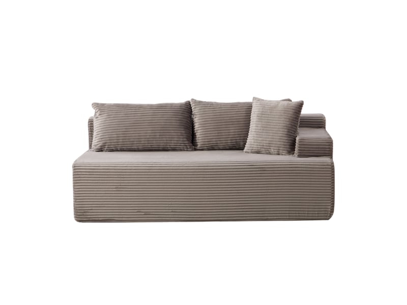 Canapé modulable, canapé de salon, base antidérapante, facile à déplacer, format compressé, gris, en tissu chenille - Conforama B
