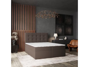 Lit avec rangement 180x200 cm <strong>MASSENO</strong> <strong></strong> coloris marron
