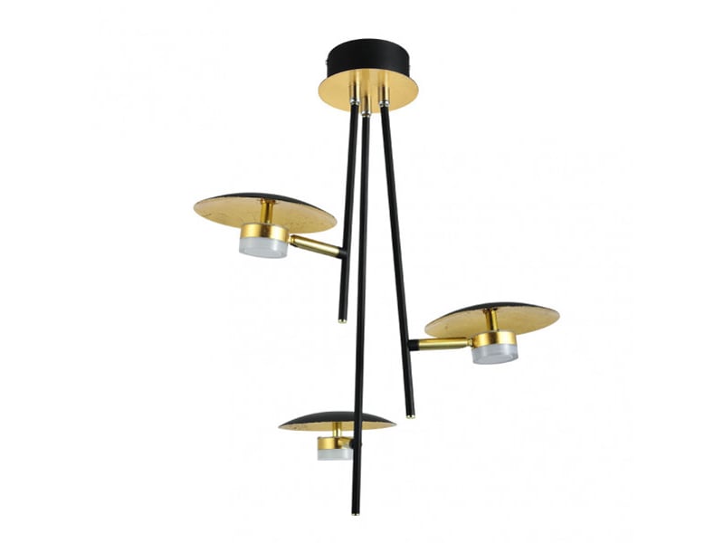 Fabrilamp ciudad del cabo, suspension, moderne, led, 18 w, 1440 lm, 4000 k, noirdoré, 53 x 39 x 39 cm 153693016 - Conforama A