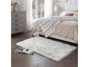 (60x90cm, blanc)cozy sensation comme véritable laine tapis en fourrure synthétique, man-made luxe laine tapis de canapé coussin