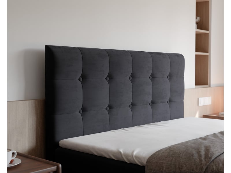  Lit coffre bailey - 160x200 cm - avec matelas et surmatelas - velours doux - gris foncé BAILEY - Conforama D