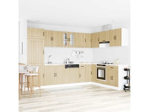 Meuble sous évier 2 pcs chêne sonoma bois d'ingénierie