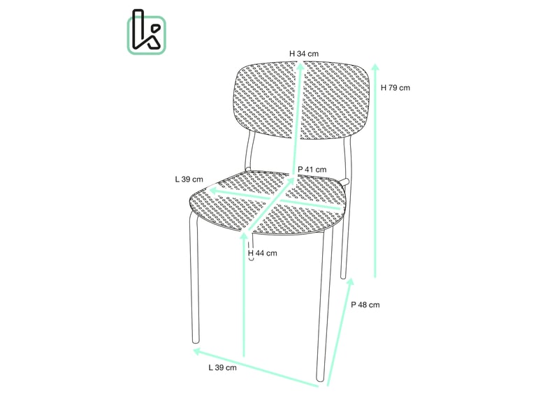  Lot de 4 chaises de cuisine empilables aza noires 482-AZA-NOIR - Conforama E