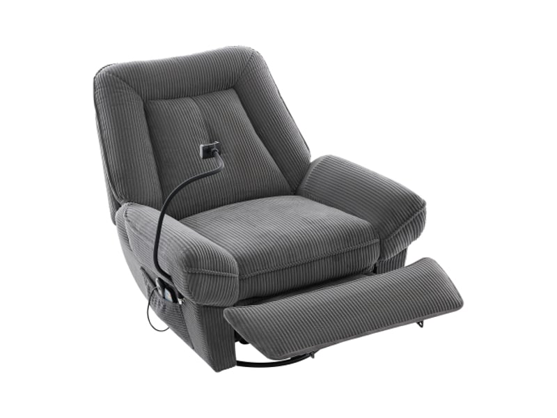 Fauteuil électrique - fauteuil de massage chauffage - inclinable - pivotant à 360° - avec port usb - gris  - Conforama A