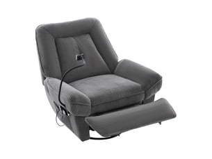 Fauteuil relax électrique <strong></strong> Velours côtelé gris