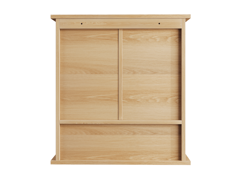  Meuble salle de bains mural en mdf bois clair, 2 portes, niche ouverte, 54,6 × 19,8 × 59,9 cm pour salle d'eau  - Conforama D