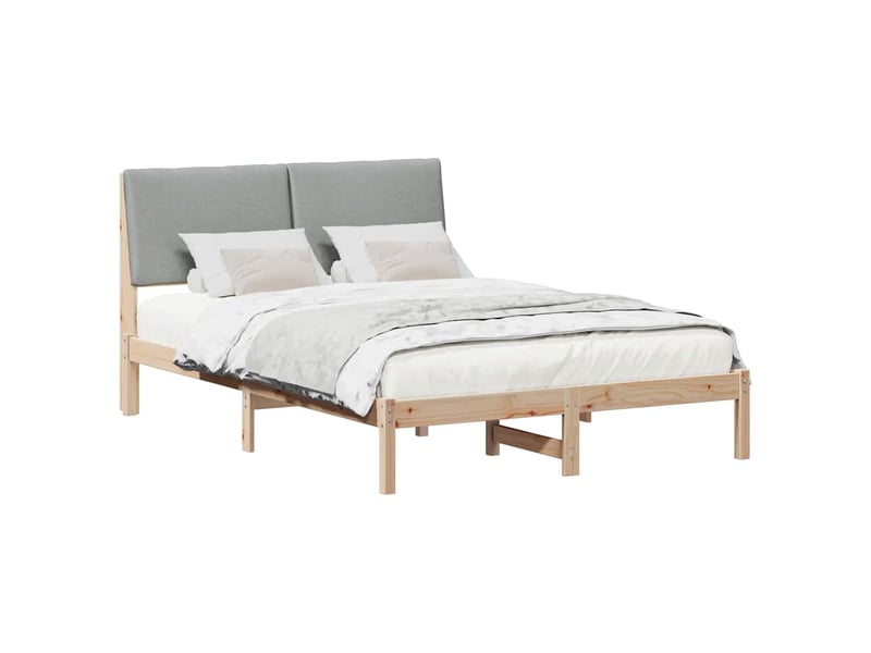  Lit double- lit adulte -  cadre de lit avec tête de lit marron et gris clair 150 x 200 cm  - Conforama B