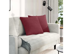 Lot de 2 coussins de canapé, coussins décoratifs tissu bordeaux 50 x 50 cm cf58799