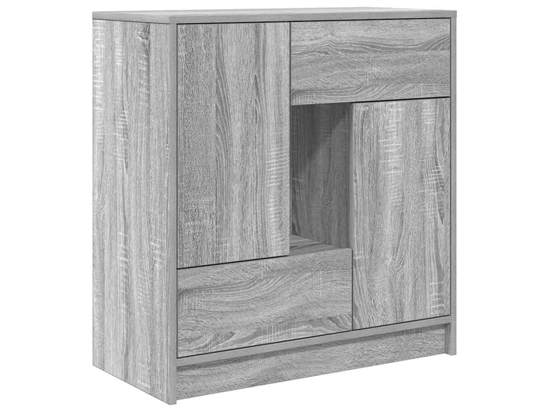  Buffet - bahut - meuble de rangement avec tiroirs et portes sonoma gris 70,5x34x74,5 cm  - Conforama A