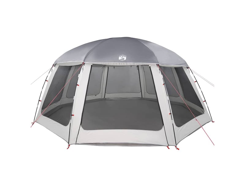  Tente piscine toit amovible parois maille gris 612x612 cm  - Conforama E