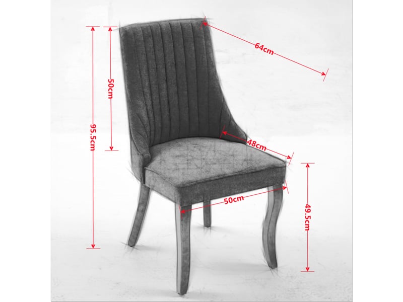  Chaises de salle à manger lin de1847bl bleues lot de 2 avec pieds bois courbés et dossier cannelé  - Conforama C