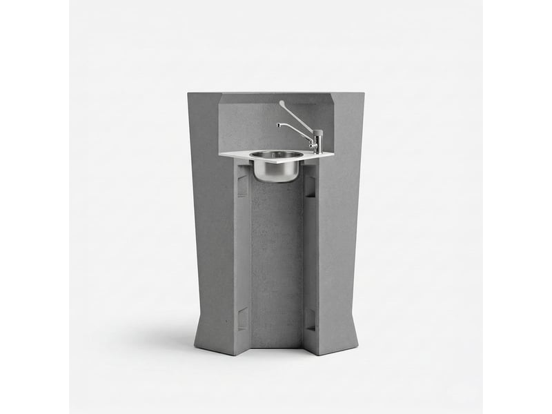  Comptoir avec lavabo intégré pour bar design marvy blanc - fer  - Conforama A