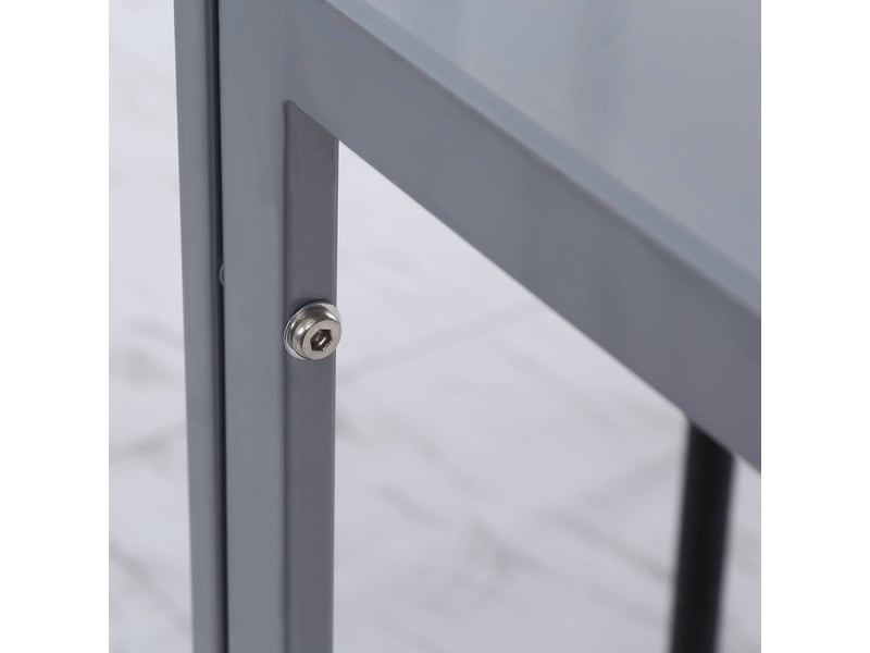  Table de salle à manger carrée pour 4 personnes avec plateau en verre et cadre en métal pour cuisine, 75 × 75 × 75 cm  - Conforama C